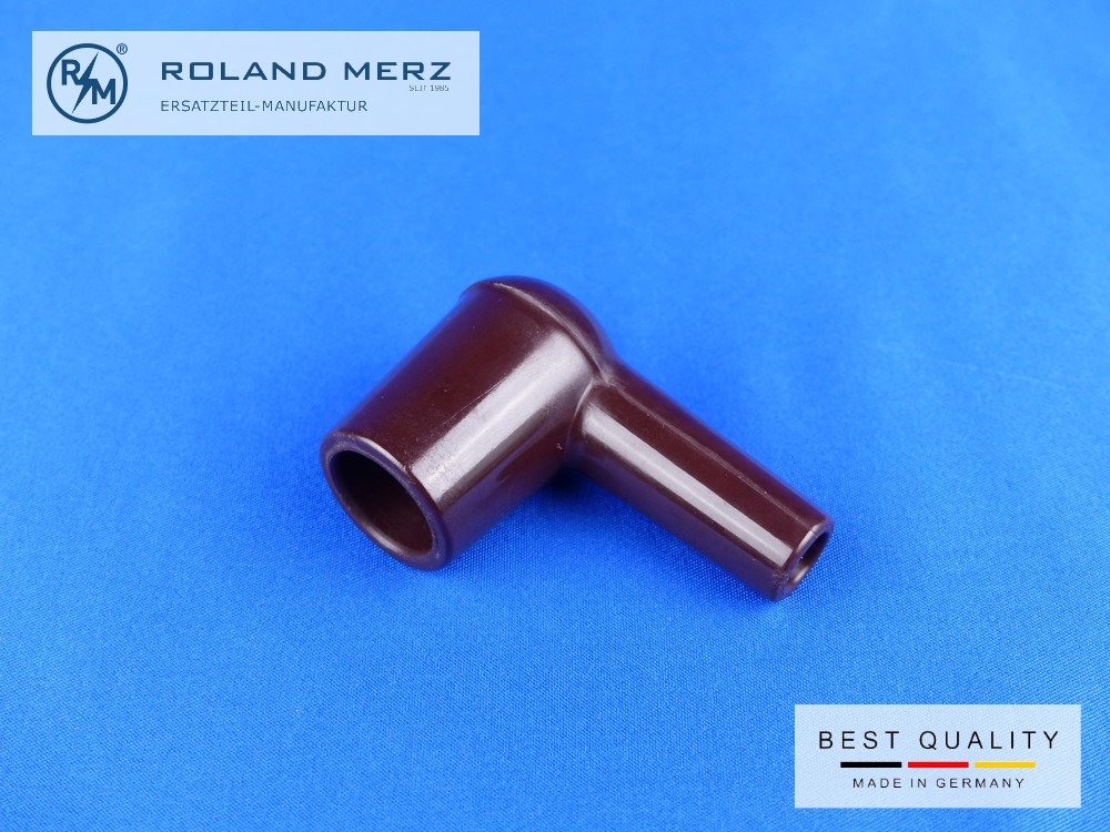 P1110209 Bakelit Winkelstecker für Ø7mm Zündkabel M4 (nicht entstört)