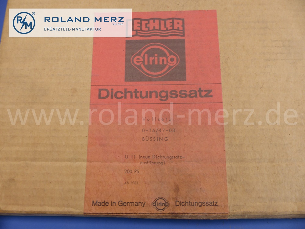0-16747-03 Dichtungssatz Motor, Büssing Motor U11, ab 1961, Original Elring Neuteil, NOS 