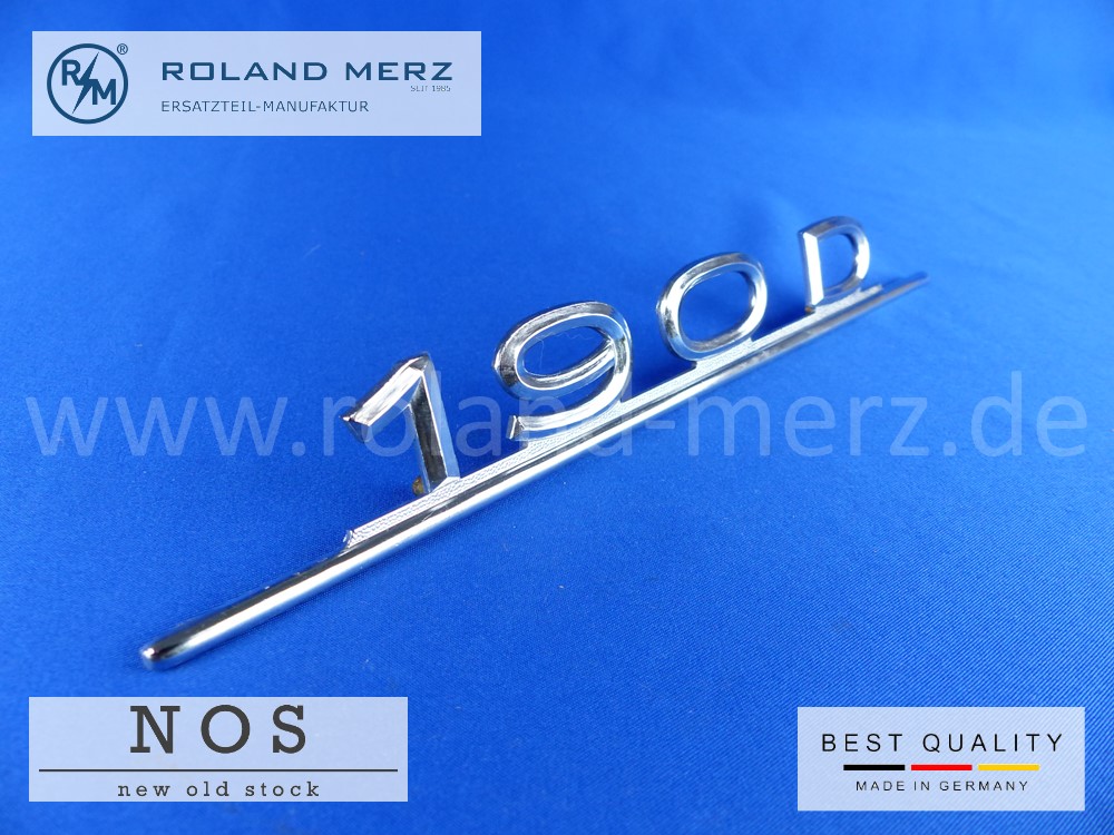 P1120562 121 817 00 14 Typenkennzeichen innen an Schalttafel für Mercedes 190D / 190Dc original Neuteil NOS