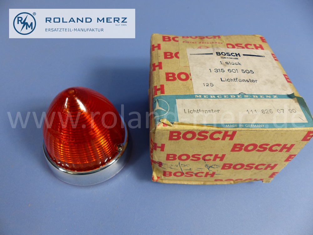 1118260790 Bosch lens turn signal lamp front, complete, left and right, Mercedes W108, W109, W111, W112, original Mercedes spare-part, NOS