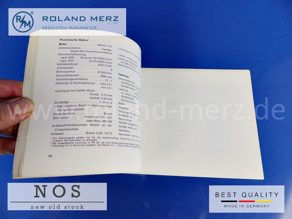 Original Betriebsanleitung Mercedes 200D/8 Bm 115, Deutsch, Ausgabe XII 65. 20. K., 1155842196