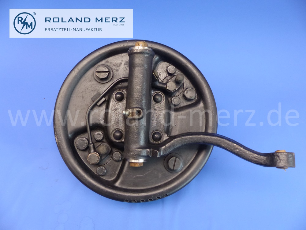 120420 assembly front brake, right, complete, drum brake, Mercedes W120, W121, Ponton, 190SL, 1204210801, 1213300520, 1214200016, 0014203318, 1103300325, original Mercedes spare-part, NOS - used part -
