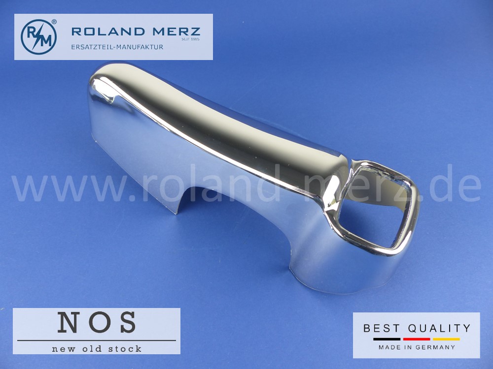 101808801555 1808801555 Horn Stossfänger hinten links für Mercedes W105, W128, W180, 220S, 220SE, mit Ausschnitt für Kennzeichenleuchte