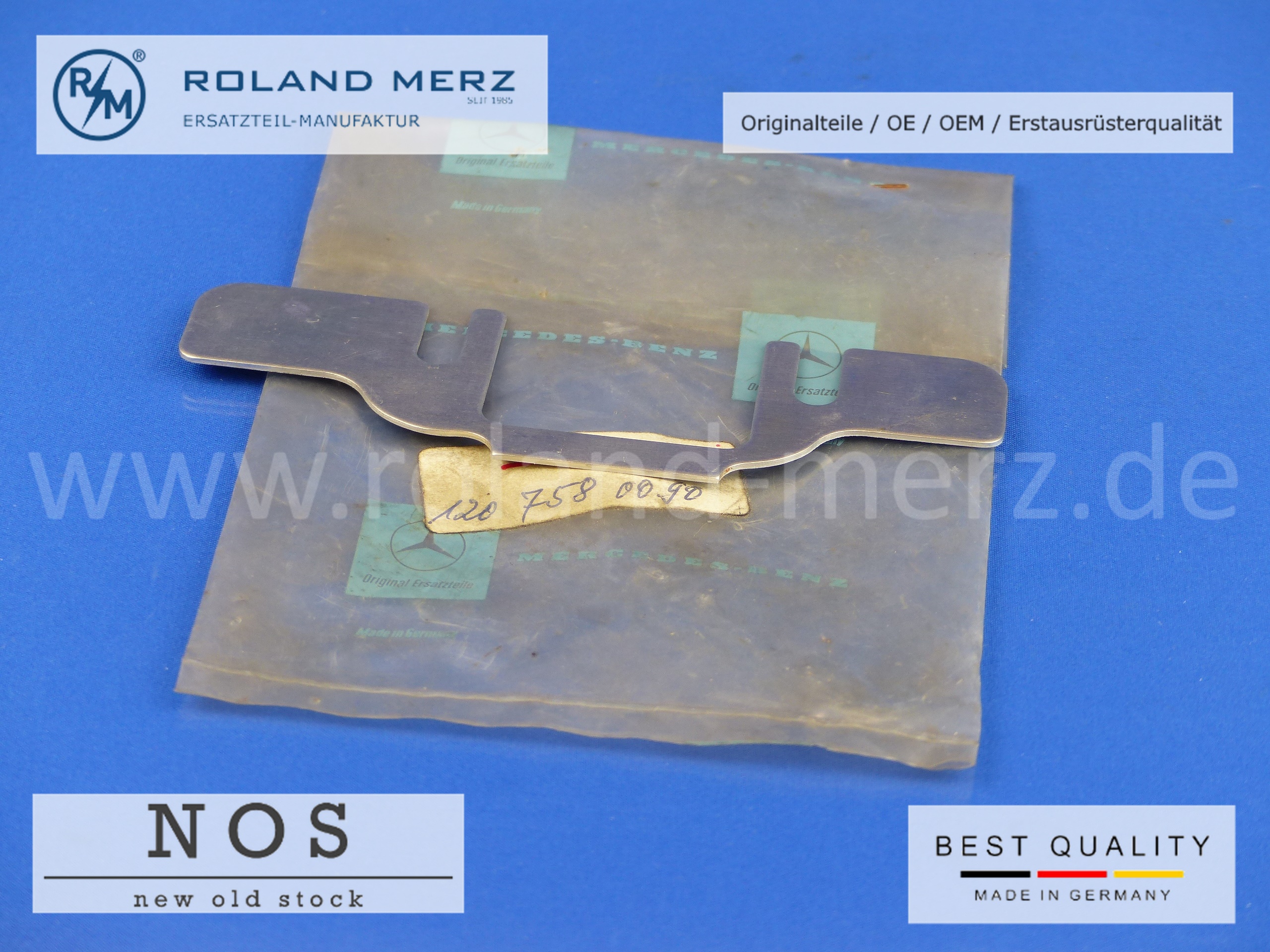  1207580090 Mercedes Unterlegplatte Schliesskeil Heckdeckel, lang