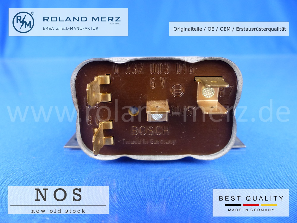 0-332-003-016-01 Relais 0 332 003 016 & Volt SH/EB 2/6/2 Bosch Originalausführung NOS mit Metallgehäuse