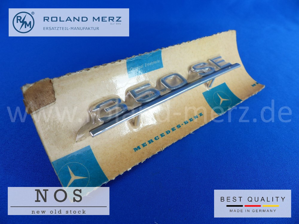 116 817 00 14 Mercedes Typenkennzeichen innen an Schalttafel mitte 350 SE original Neuteil/NOS