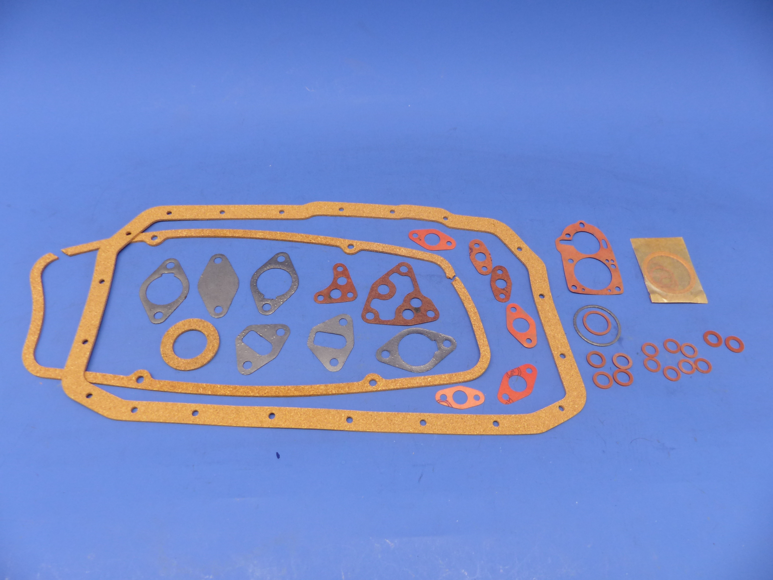 56S12760 Dichtungssatz, Dichtsatz Motor, Fiat, 1,4 ltr. 1400, 1950 / 1953, original Elring Neuteil, NOS - Korkdichtung gerissen -