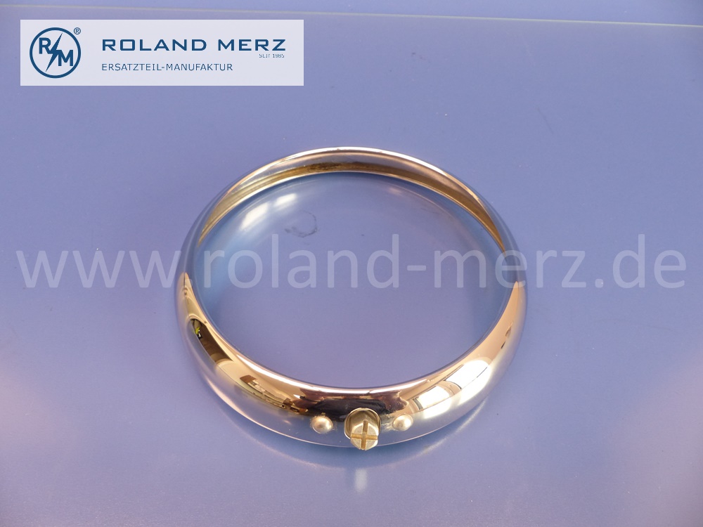 0008264689 Lampenring, Deckelring Scheinwerfer, verchromt, Kreuzschlitzschraube, Mercedes W120, W121, W128, Ponton, Original Mercedes Neuteil, NOS 