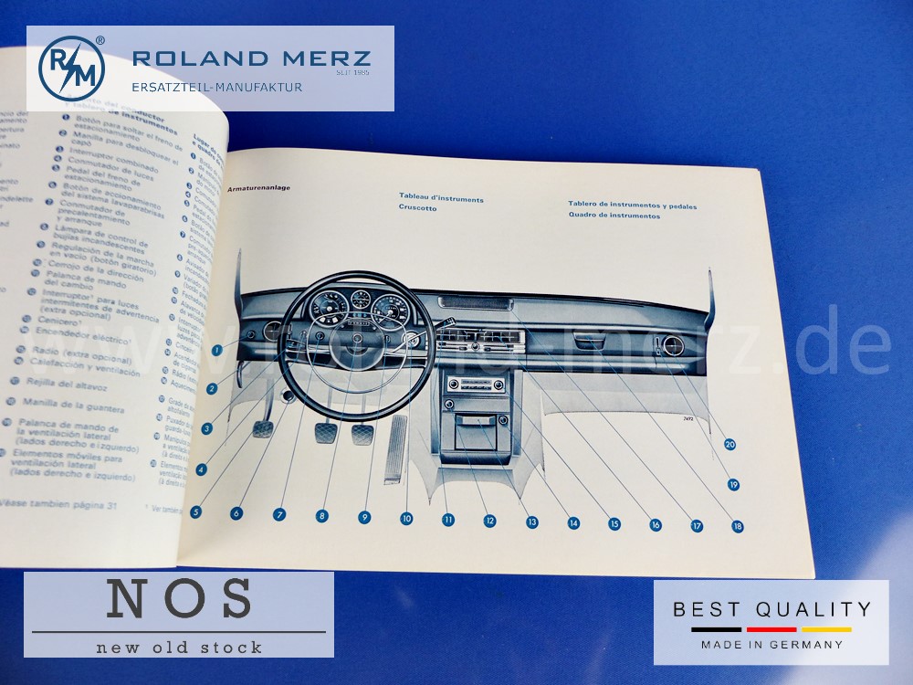 Original Betriebsanleitung Mercedes 200D/8 – 220D/8 Bm 115, Deutsch, Französisch, Italienisch, Spanisch, Portugisisch, Ausgabe ZKD/PKW IV. 69.8., 1155842396