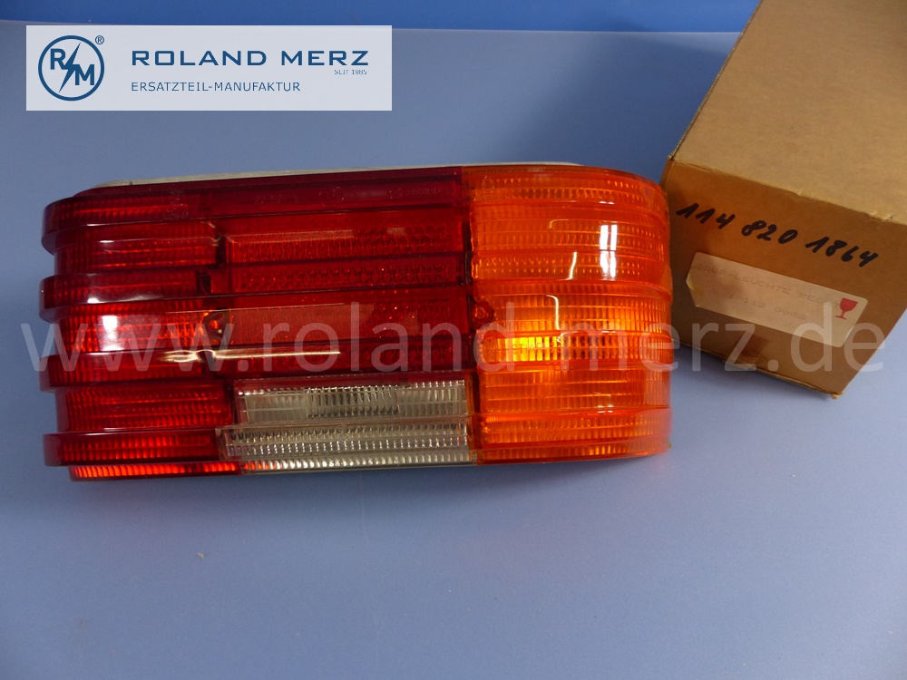 1148201864 Schlussleuchte, Heckleuchte, Rückleuchte, rechts, neuere Ausführung, Mercedes W114, W115, Strich 8, Original Mercedes Neuteil, NOS 