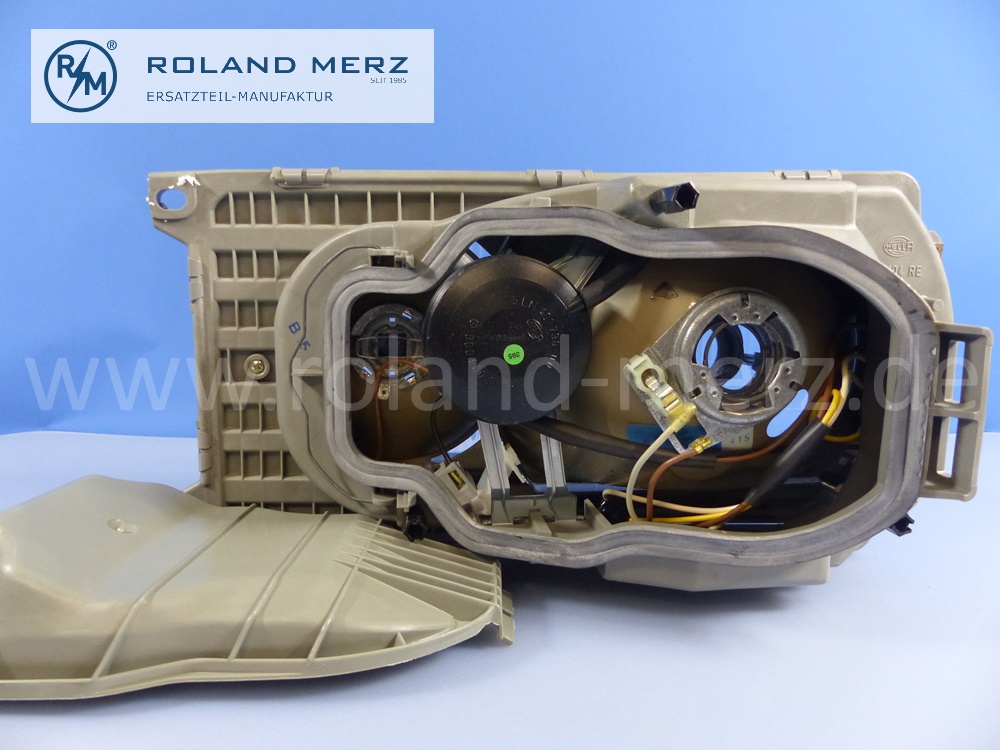 1238205259 Hella Leuchteinheit, Scheinwerfer, H4, Leuchtweitenregulierung, rechts, Rechtsverkehr, Mercedes W123, Original Mercedes Neuteil, NOS 
