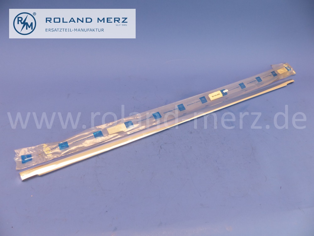 1157280330 Zierstab links, Fahrertür, an Bordkante, 800 mm, W114, W115, Strich 8, original Mercedes Neuteil, NOS 