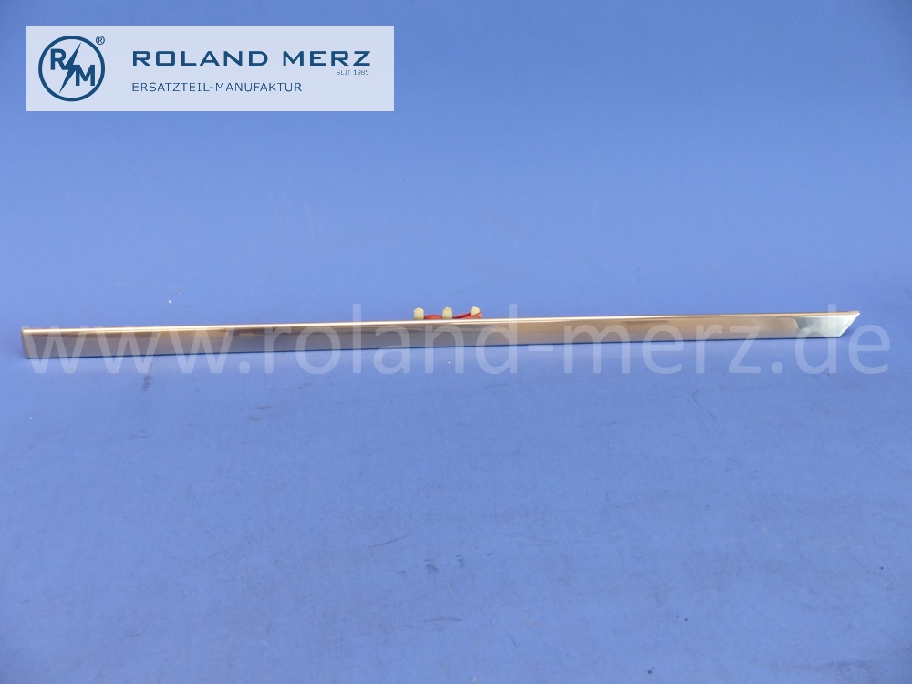 1266982180 Zierstab links an Hinterkotflügel über Saccobrett, mit Clips, Mercedes W126, Länge 51,8 cm, Original Mercedes Neuteil, NOS 