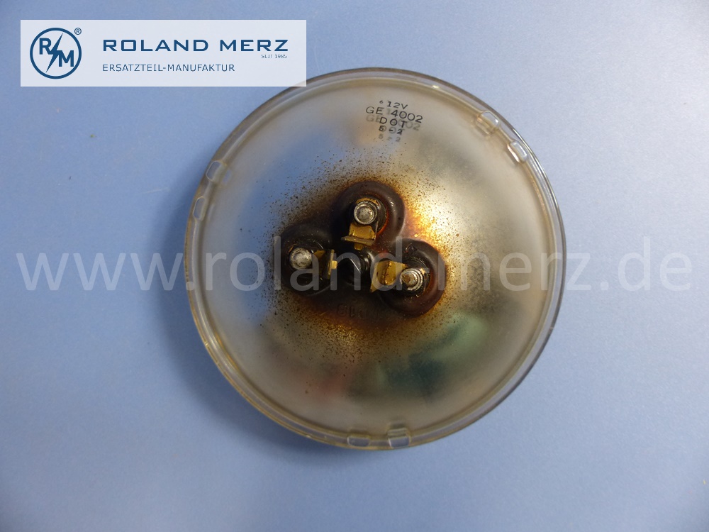 0008260099 General Electric beam unit, sealed beam, Halogen, left and right, Type 1, right hand traffic, Mercedes W107, W108, W109, W111, W112, W116, original Mercedes spare-part, NOS