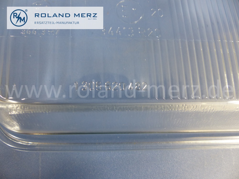 0028267590 Bosch Lichtscheibe, Abdeckglas Scheinwerfer rechts, Leuchtweitenregulierung, Rechtsverkehr, Mercedes W126 S-Klasse, Original Mercedes Neuteil, NOS 