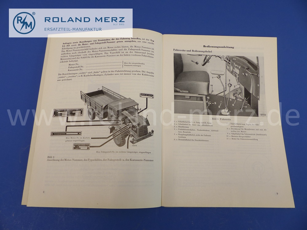 operating manual, german, Mercedes LG315, OM315 multi-fuel engine, edition 08/1957, 79 pages, edition B, original Mercedes document, NOS 