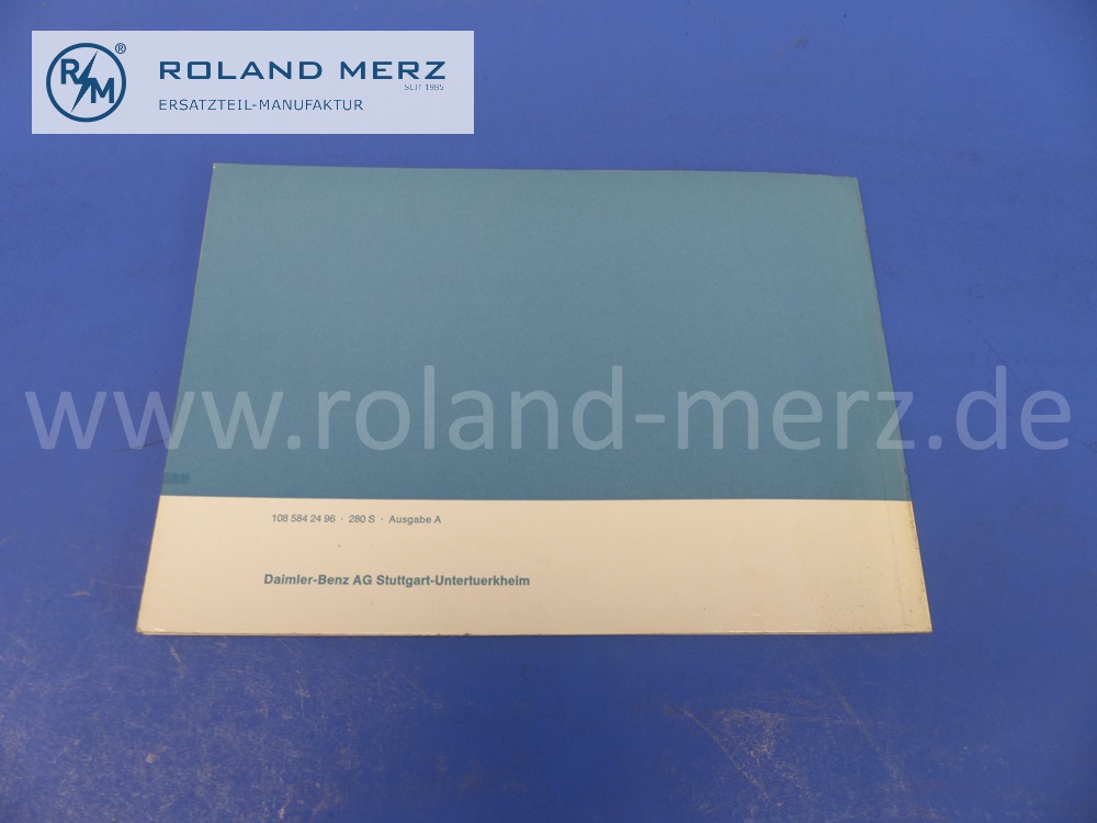 1085842496 Betriebsanleitung, Bedienungsanleitung, Mercedes W108, 280S, deutsch, december 1967, 62 Seiten, Ausgabe A, Original Mercedes Dokument, NOS 