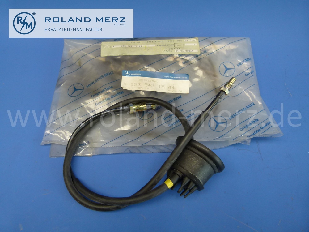 1235421844 Leitung, Rohrleitung Tachowelle 890 mm mit Manschetten für Mercedes W123, 280, 280E, 280CE, LHD, Original Mercedes Neuteil, NOS 
