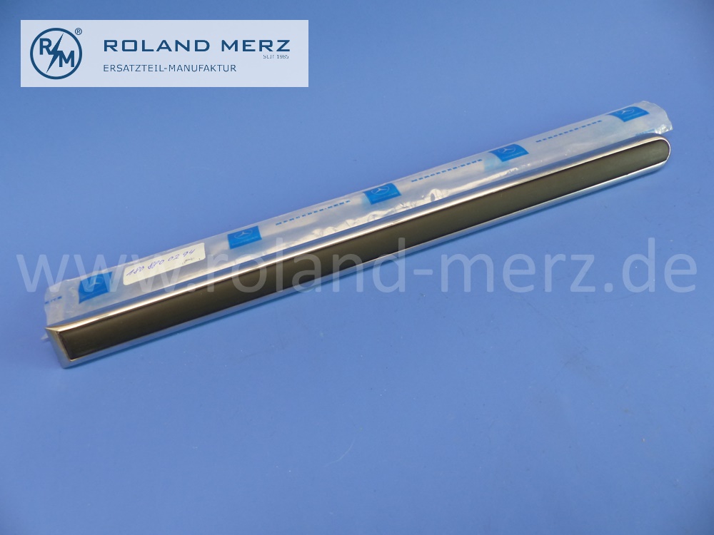 101808800294 1808800294 Zierstab Vorderkotflügel mit Gummieinlage, Länge 390mm, Mercedes W105, W128, W180, ab FG. 65 06180, Original Mercedes Neuteil, NOS 