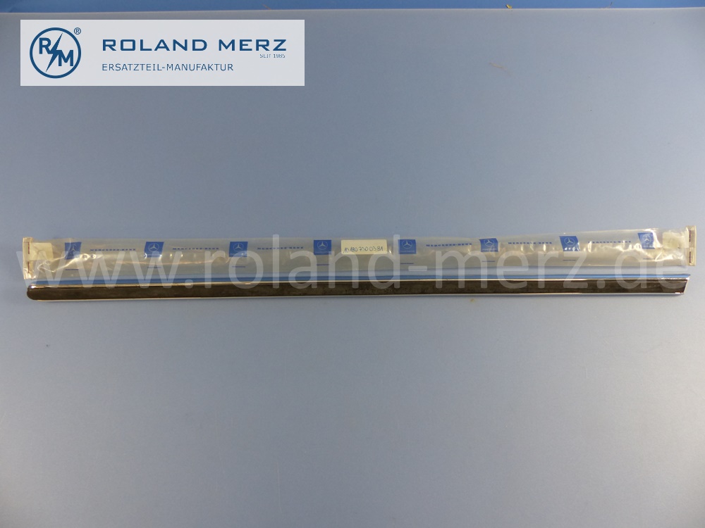 101807300381 1807300381 Zierstab, Zierleiste unten, Fondtür, rechts oder links, Länge 725mm, Mercedes W180, Ponton, MB 220S, Original Mercedes Neuteil, NOS