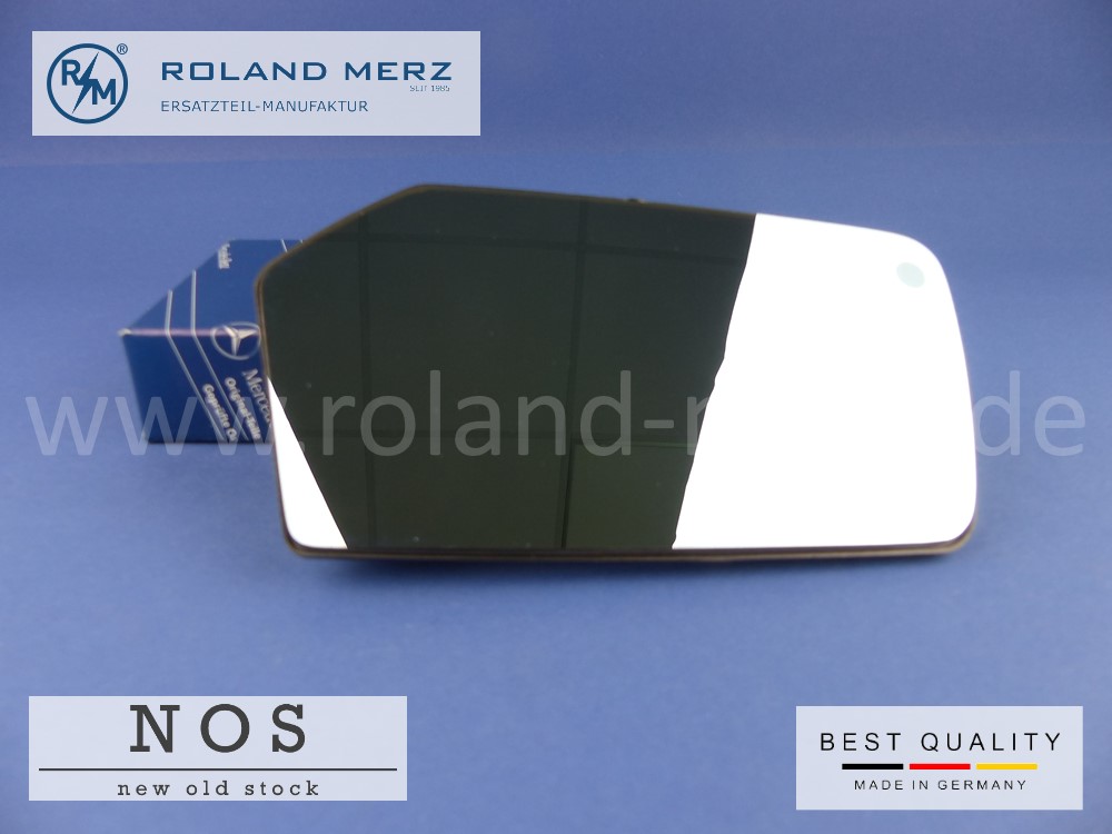 P1100280 Außenspiegelglas rechts kompl. 116 810 16 21 für Mercedes SL - R 107 und W 116 für die Baujahre 1972 - 1980