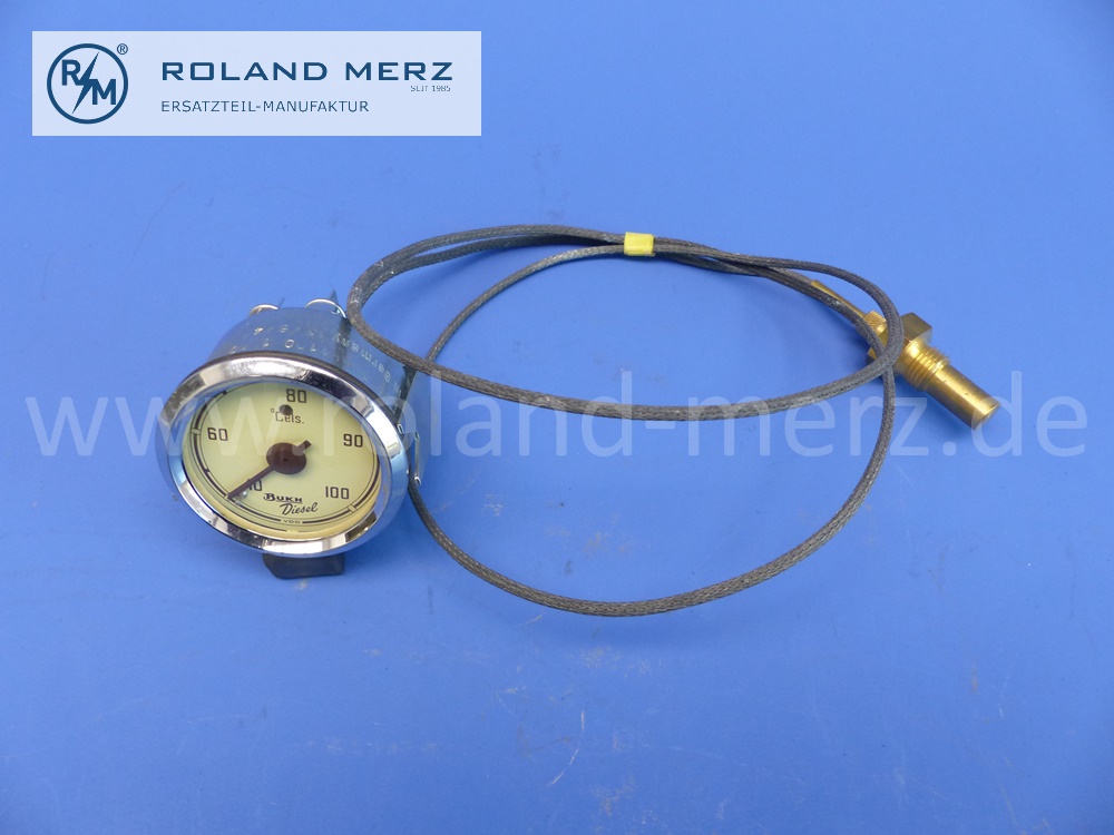 KR1100 Fernthermometer VDO für Bukh Diesel Traktoren 302, 403, 13/6/41, 50mm Einbaudurchmesser, Original VDO Neuteil, NOS 