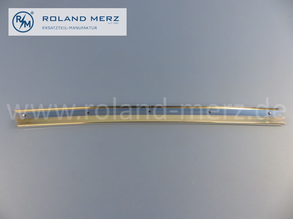 1077251965 Schiene, Abdeckschiene schräg, vorne, Fahrertür, links, Mercedes C107, Coupé SLC, Länge 535mm, Original Mercedes Neuteil, NOS