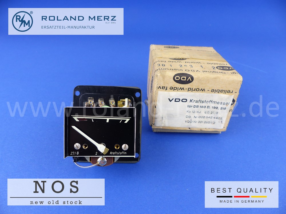 0005424403 Kraftstoffmesser original VDO 301.263/1/2 Mercedes 000 542 44 03 für 180a, 180b, 180c, 180D, 180Db, 190, 190b, 190D, 190D, 219 0005424403 Kraftstoffmesser original VDO 301.263/1/2 Mercedes 000 542 44 03 für 180a, 180b, 180c, 180D, 180Db, 190, 190b, 190D, 190D, 219