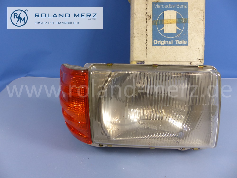 1078204861 Bosch Leuchteinheit, Scheinwerfer, mit Blinkleuchte, Leuchtweitenregulierung, rechts, Rechtsverkehr, Mercedes W107, Original Mercedes Neuteil, NOS 