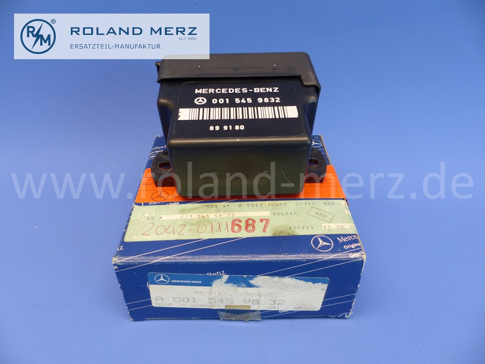 0015459832 Vorglührelais Mercedes W123, W124, W126, W460, W461, 601, 602, 611 Diesel, Original Mercedes Neuteil, NOS 