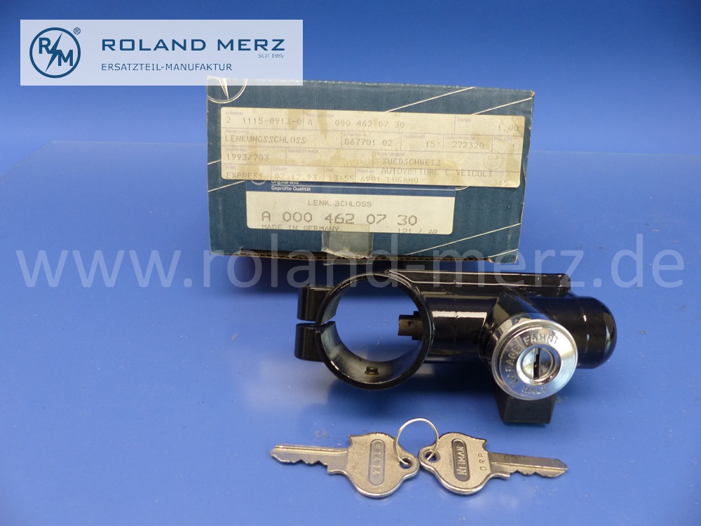 0004620730 Lenkungsschloss, Lenkradschloss, Zündschloss, mit Schlüsselpaar, Mercedes W121, 190SL, Original Mercedes Neuteil, NOS