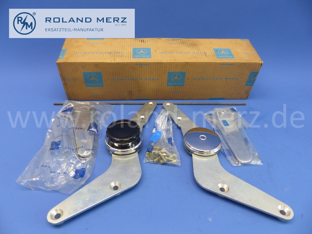 1089100980 LU Lieferumfang Lehnenverstellung, komplett, linker Vordersitz, Mercedes W110, W111, W114, W115, original Mercedes Neuteil, NOS 