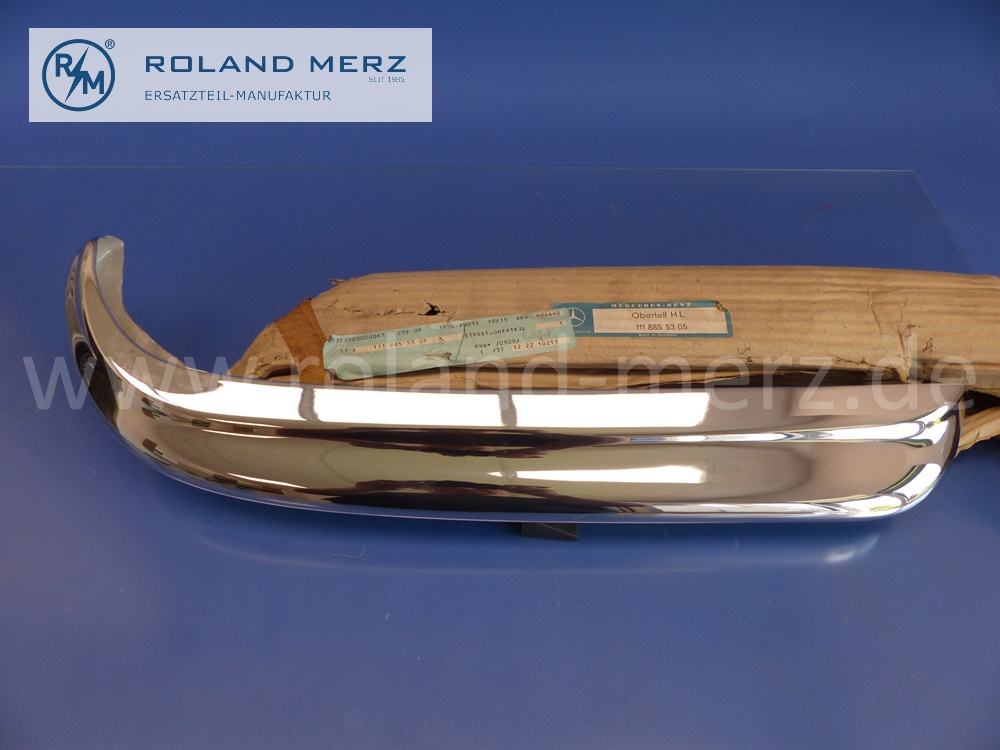 1118855305 Stoßfänger Oberteil, hinten links, Mercedes W111, W112, Original Mercedes Neuteil, NOS 