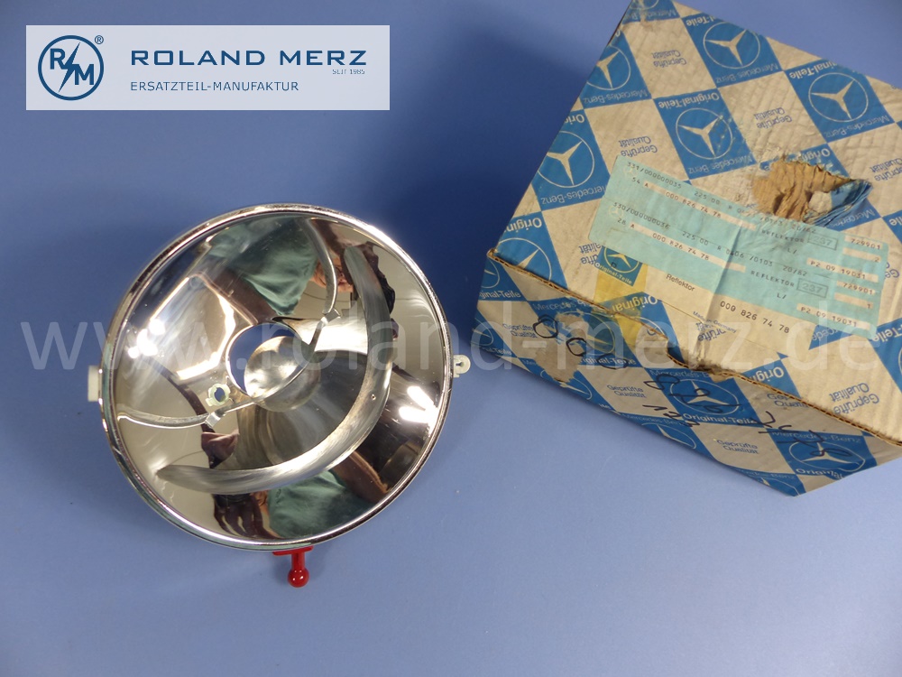 0008267478 Hella reflector head lamp, left, Bilux, left hand traffic, Mercedes W123, original Mercedes spare-part, NOS