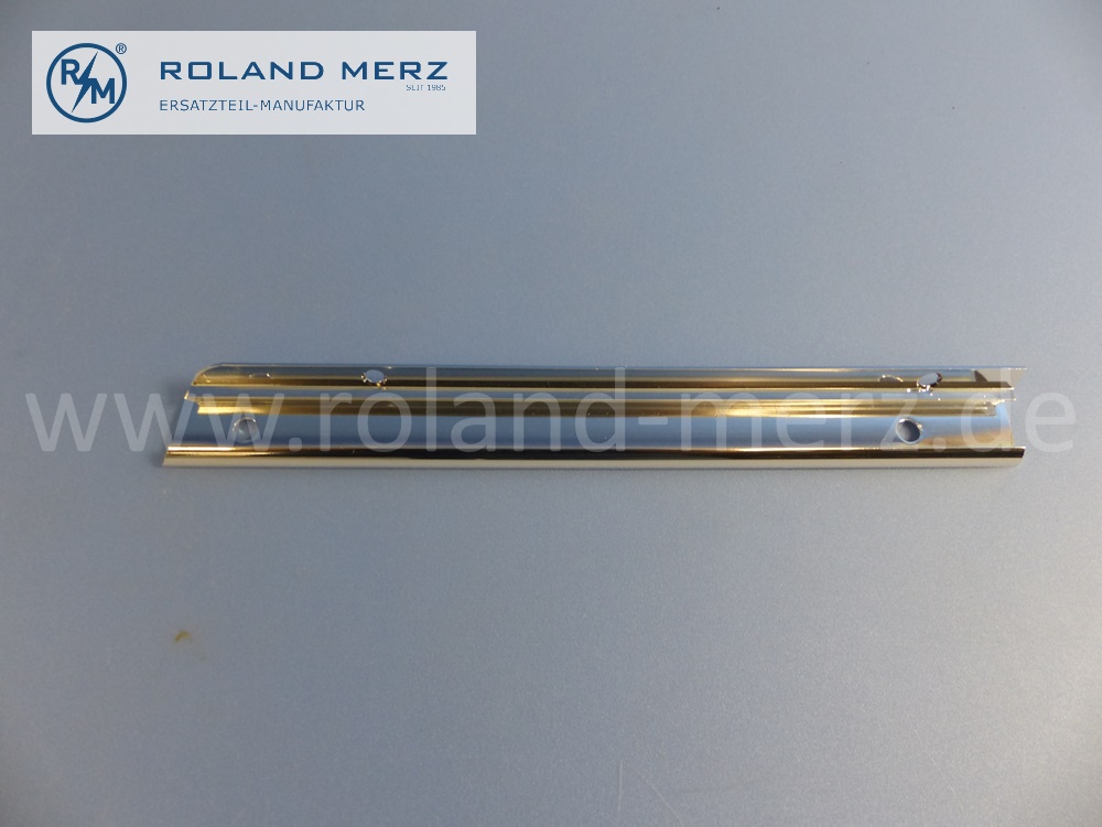 1077251165 Schiene, Abdichtschiene, Chromschiene, Fensterrahmen Tür, hinten links, Länge 275mm, Mercedes R107 roadster, SL, Original Mercedes Neuteil, NOS