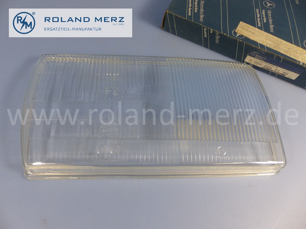 0028269190 Hella Lichtscheibe, Abdeckglas Scheinwerfer rechts, H4, Rechtsverkehr, Mercedes W123, Original Mercedes Neuteil, NOS 