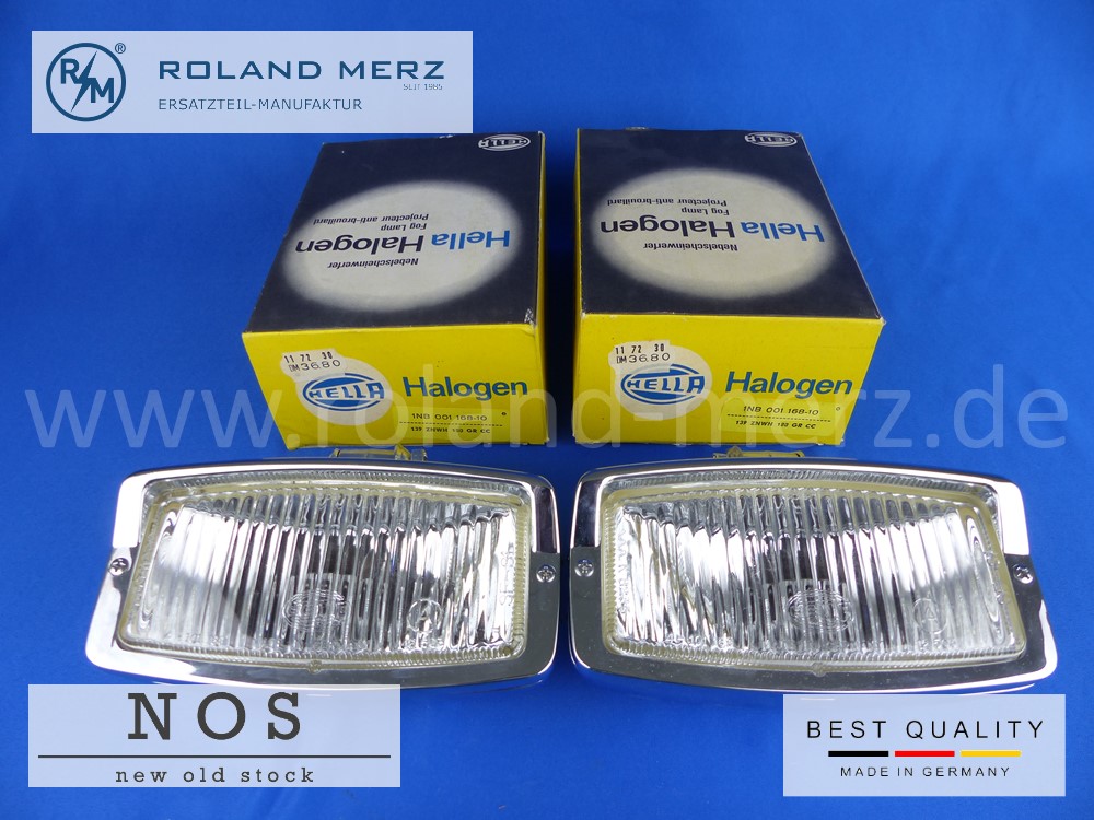 P1120481 1 Paar neue Hella Nebelscheinwerfer 139 ZNWH 180 CC hängende Ausführung, vollverchromt für Mercedes, Porsche, BMW