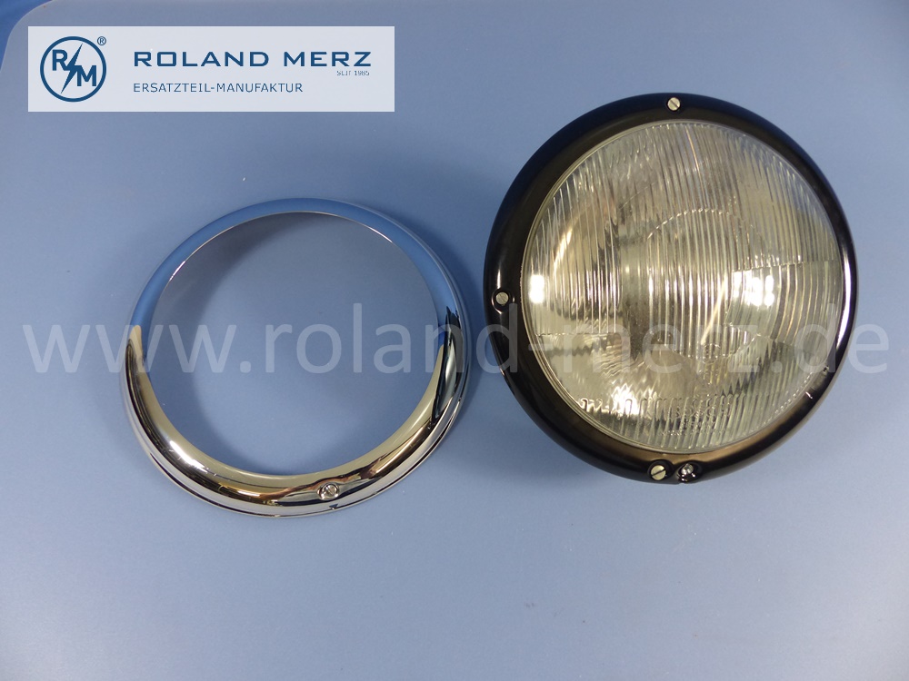 1808200061 Bosch Leuchteinheit, Scheinwerfer, mit Zierring, asymmetrisch, Mercedes W105, W120, W121, W128, W180, Ponton, Original Mercedes Neuteil, NOS 