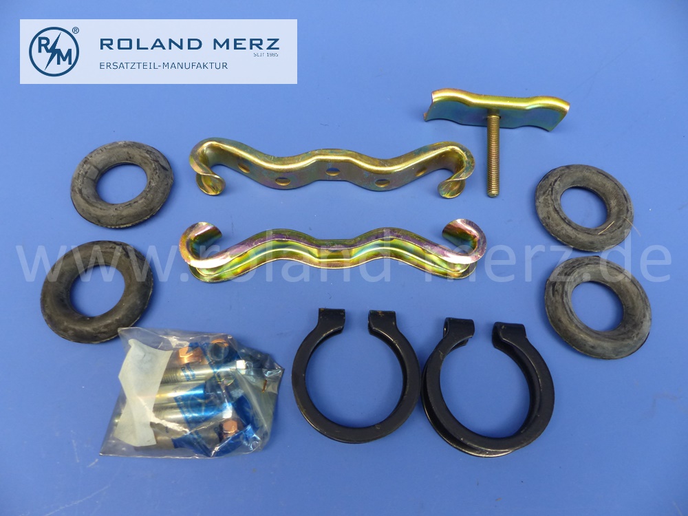 1145860549 Befestigungssatz Auspuffendtopf Mercedes W114, 250C, 250CE, 280C, 280CE, E. 1145860749 , Original Mercedes Neuteil, NOS, Inhalt wie abgebildet