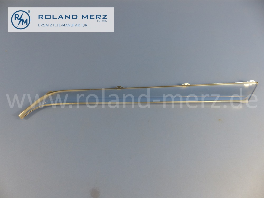 1156981589 Zierstab, Zierleiste, Zierblende, A-Säule, links, Mercedes W114, Strich 8, Coupé, Länge 570 mm, Original Mercedes Neuteil, NOS