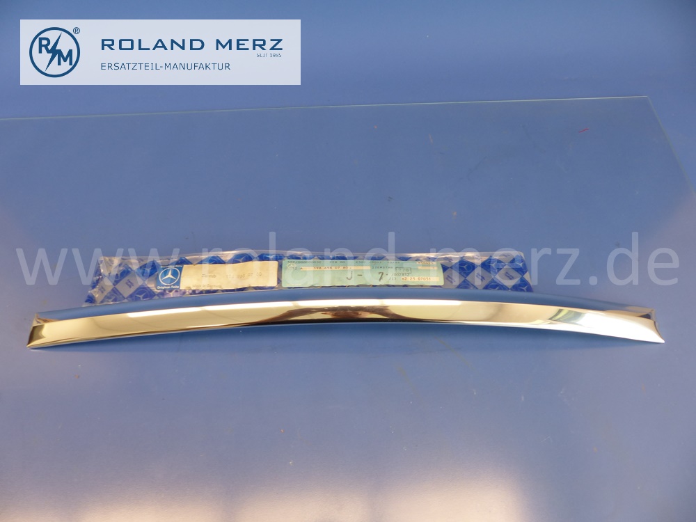 421986980780 1986980780 Zierstab unten, Seitenteil hinten links, Mercedes W198, 300SL Roadster, Original Mercedes Neuteil, NOS 