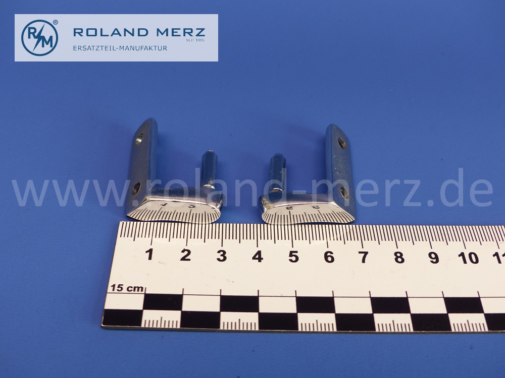 SW12677 Halter Sonnenblende, Sonnenblendenhalter verchromt, Satz für Mercedes Oldtimer, Abmessungen bitte den Fotos entnehmen, original Mercedes Neuteil, NOS 