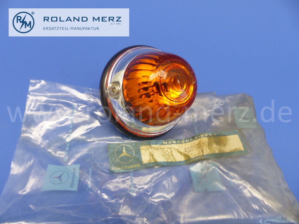 0008221620 K12657 Blinkleuchte komplett, Hella 3297 gelb I.M. 0618 IP, 18W, für Mercedes O319, Messerschmitt TG 500, SOLO 750, Original MB-Neuteil NOS
