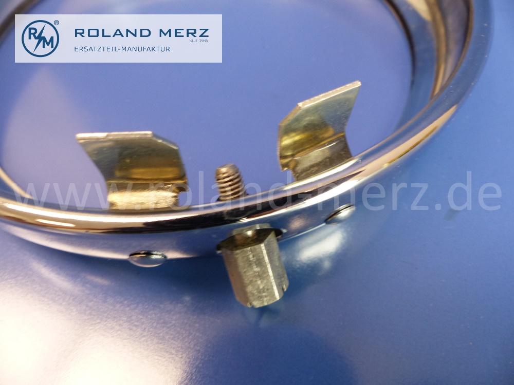 0008264789 Lampenring, Deckelring Scheinwerfer, verchromt, Kreuzschlitzschraube, Mercedes W120, W121, Ponton, Original Mercedes Neuteil, NOS 
