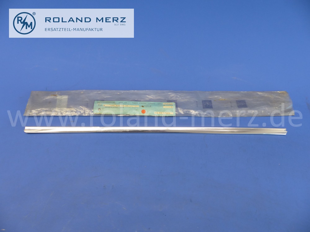 1147280631 Zierstab, Fahrertür rechts, Mercedes W114, Länge 47cm , Original Mercedes Neuteil, NOS