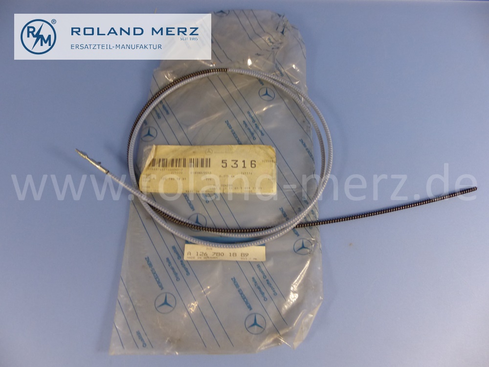 1267801889 Zug, Motor zum Deckel, elektrisches Schiebedach, Länge 2190mm, Mercedes W126, W140, S-Klasse Coupé, Original Mercedes Neuteil, NOS