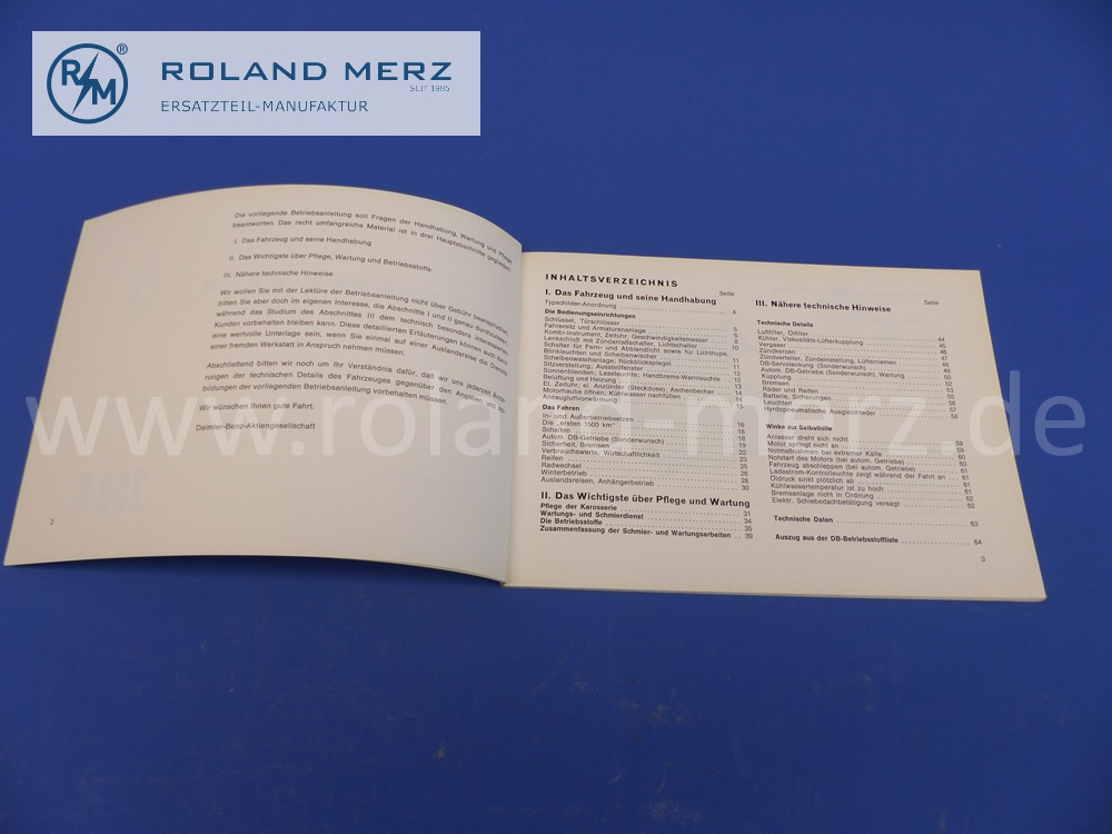 1085840096 Betriebsanleitung, Bedienungsanleitung, Mercedes W108, 250S, deutsch, Ausgabe A, Oktober 1965, 70 Seiten, Original Mercedes Neuteil, NOS 