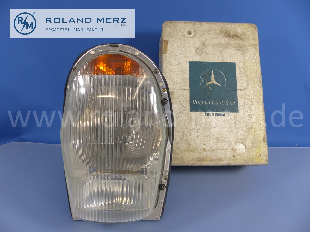 1088204861 Bosch Leuchteinheit, Scheinwerfer, asymmetrisch, Rechtsverkehr, links und rechts, Mercedes W108, W109, Original Mercedes Neuteil, NOS 