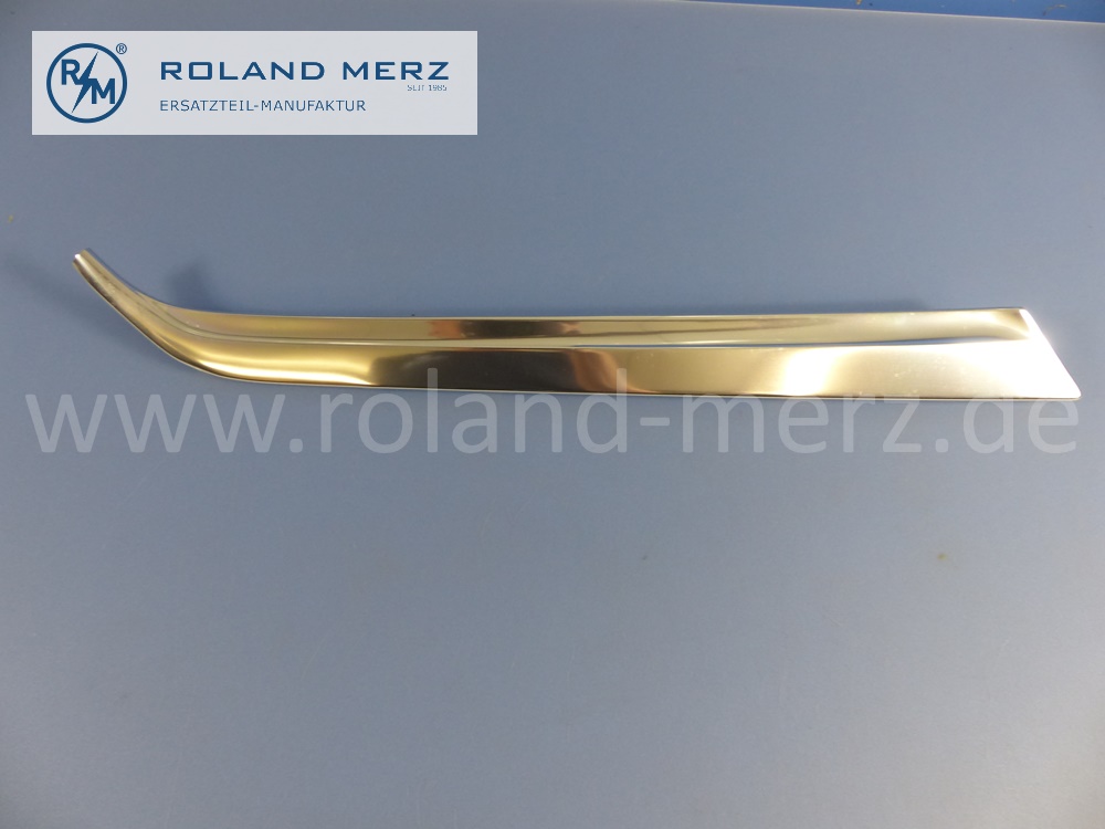 1156981589 Zierstab, Zierleiste, Zierblende, A-Säule, links, Mercedes W114, Strich 8, Coupé, Länge 570 mm, Original Mercedes Neuteil, NOS