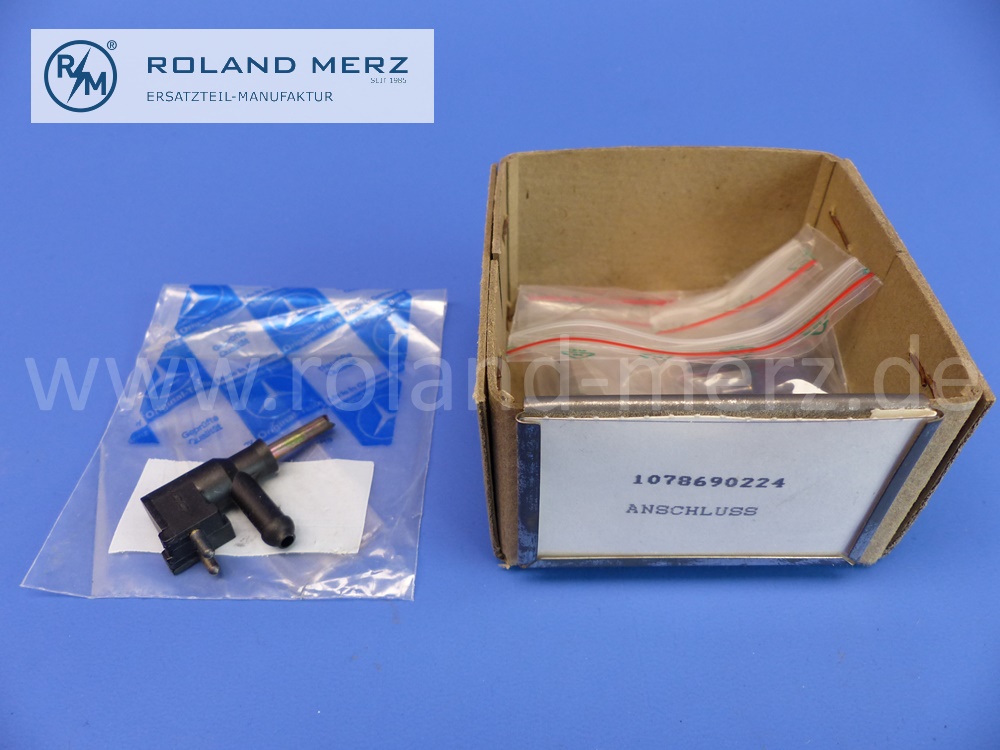1078690224 Anschluss, Anschlussstück Düse Scheibenwaschanlage, beheizt, Mercedes R107, C107, E. 1078690324, Original Mercedes Neuteil, NOS 